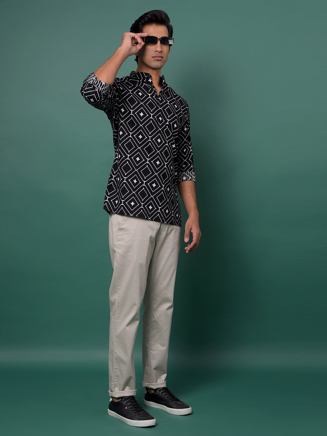 Grey Printed Trousers