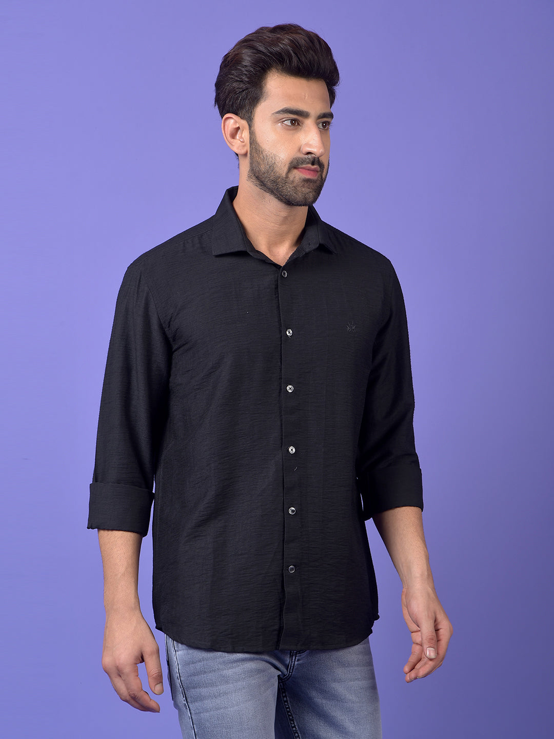 Black Textured Shirt