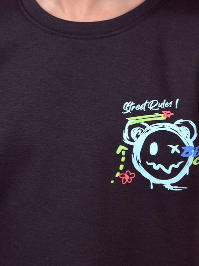 Black Graphic Print T-Shirt