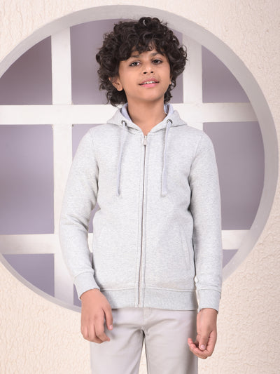 Grey Hooded Neck Sweatshirt