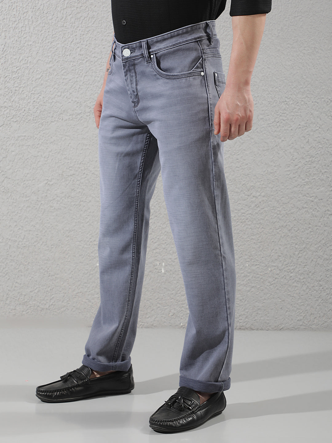 Smoke Grey Straight Jeans
