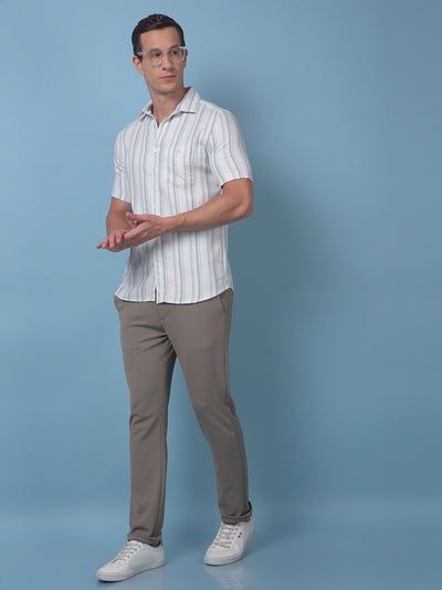 Lush Brown Textured Trousers
