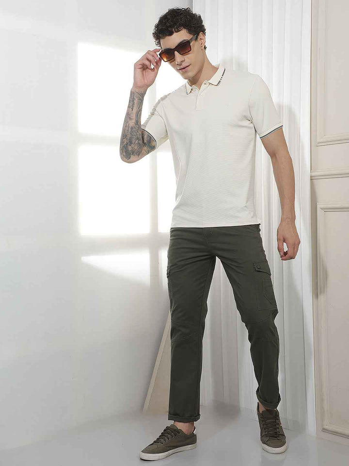 Comfortable Olive Casual Cargo Trousers