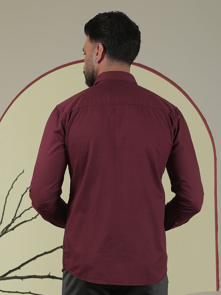 Maroon 100% Cotton Shirt