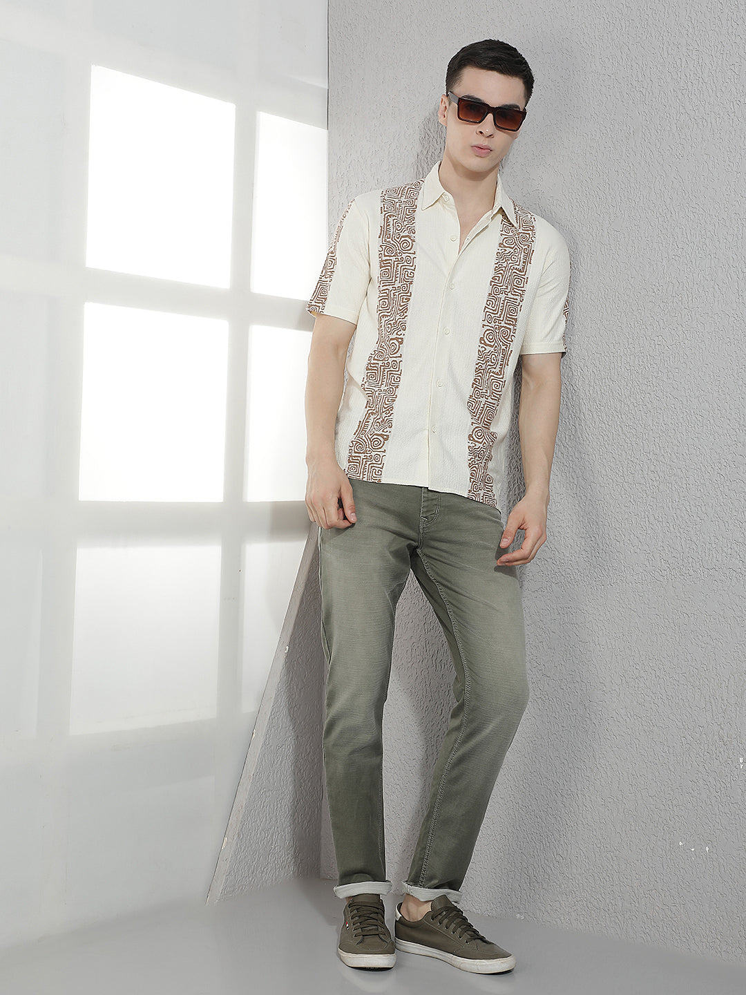 Cream Printed Shirt