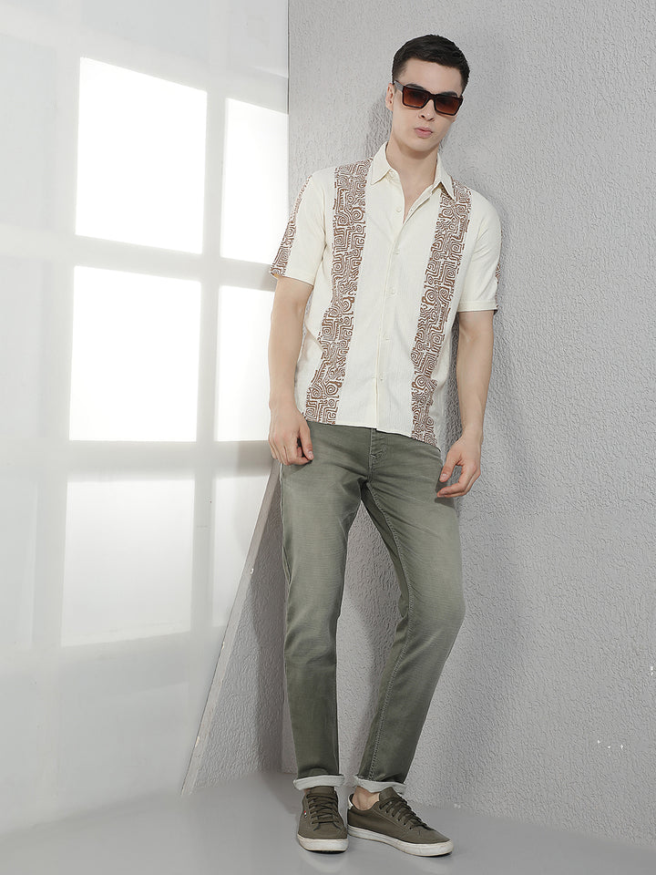 Cream Printed Shirt