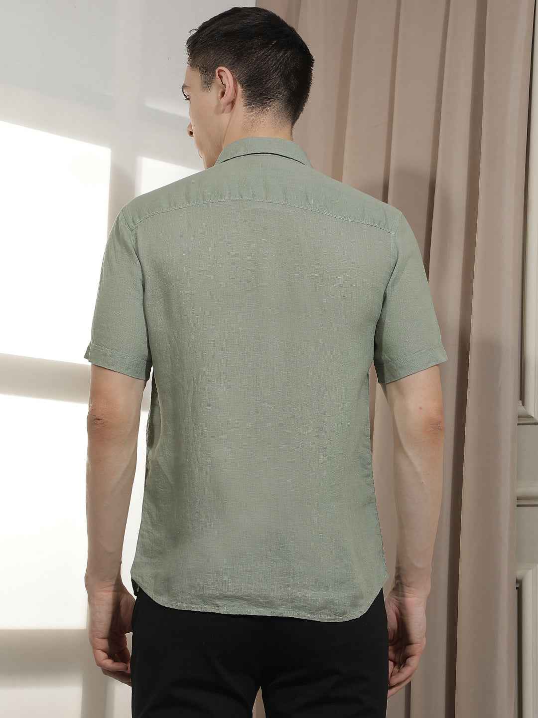 Sophisticated Sage Green Linen Shirt