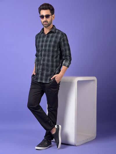 Black Checked Corduroy Shirt