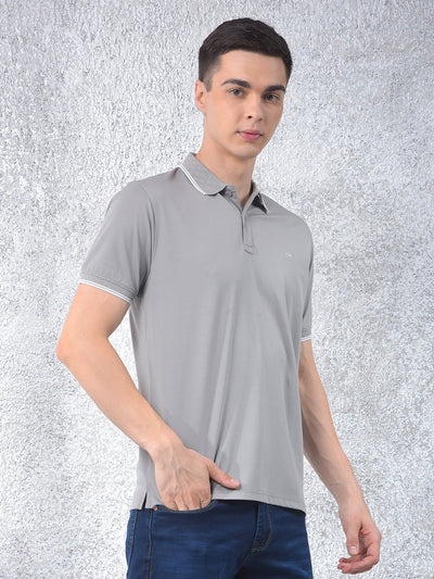 Grey Polo-Neck T-Shirt