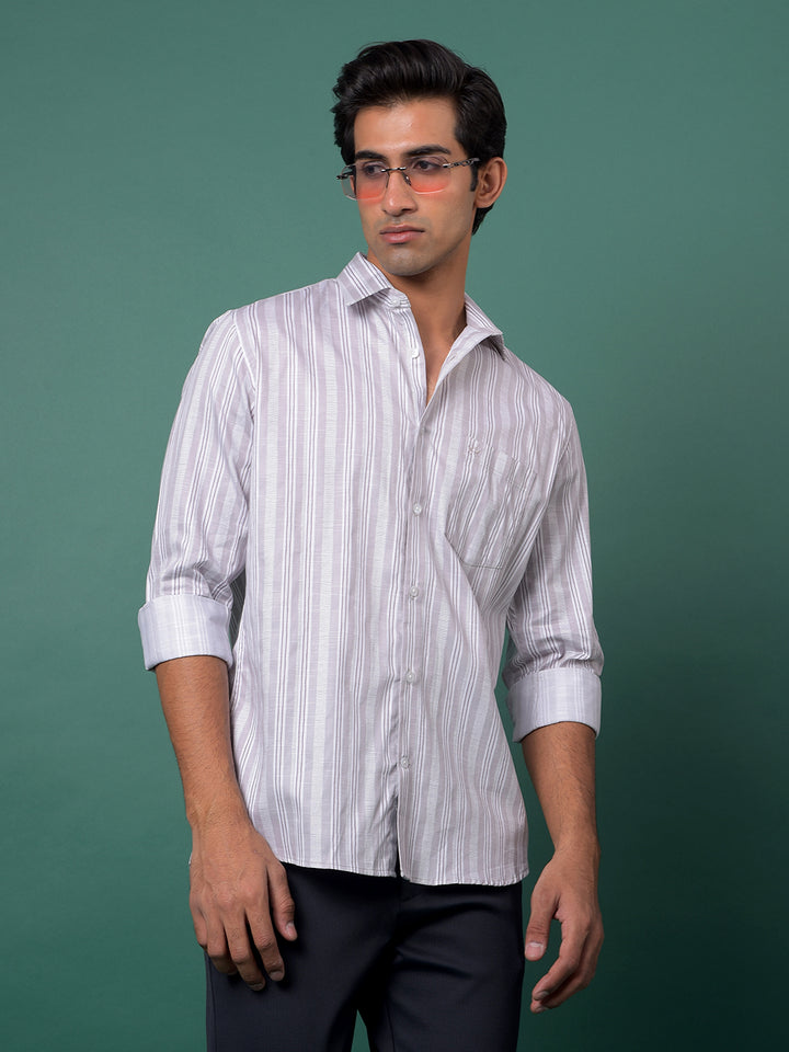 Purple Vertical Stripes Shirt