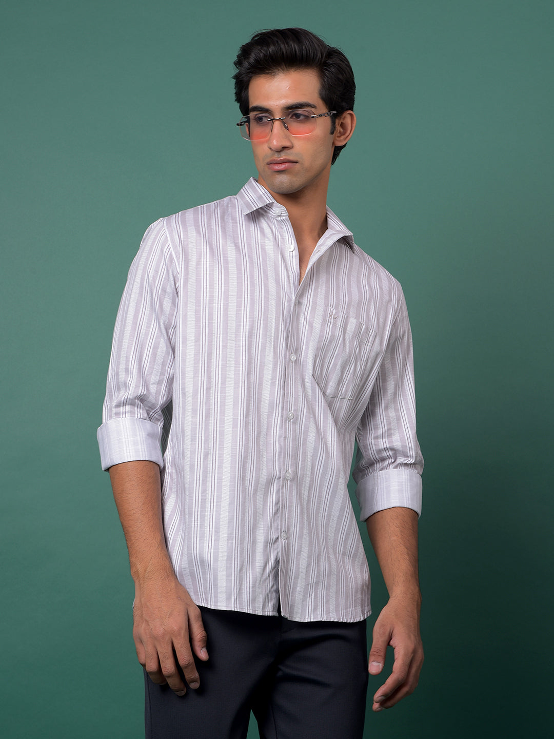 Purple Vertical Stripes Shirt