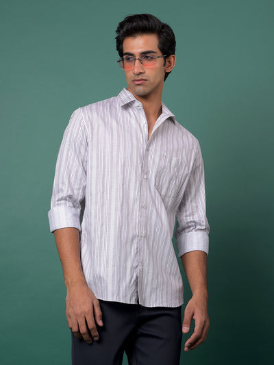 Purple Vertical Stripes Shirt