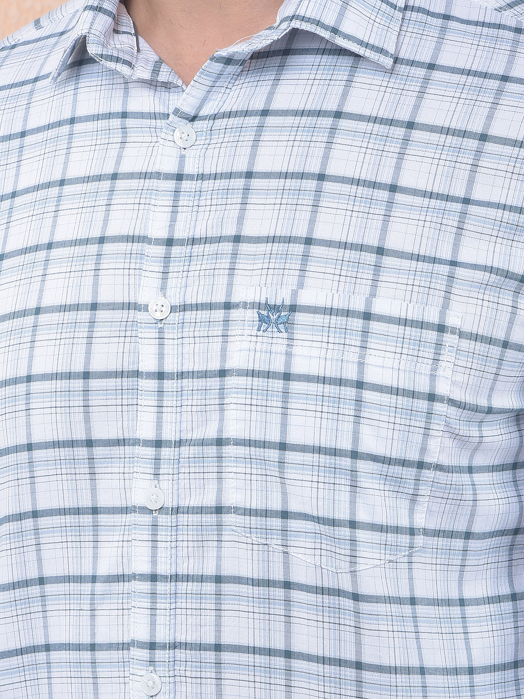 Blue Checked 100% Cotton Shirt