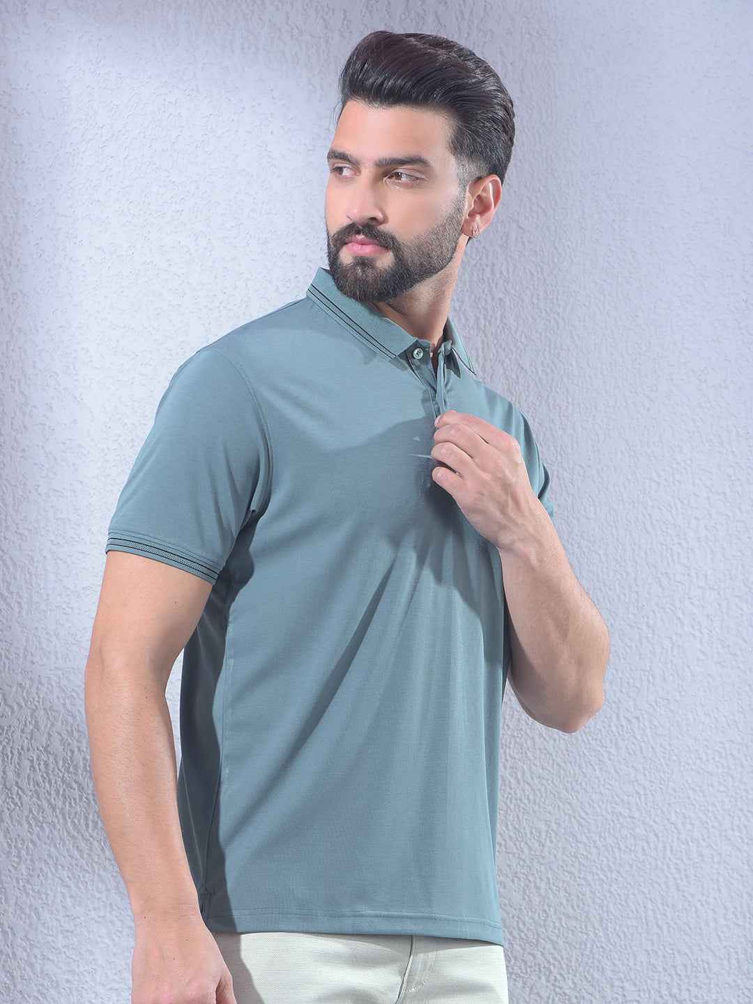 Green Polo Neck T-Shirt
