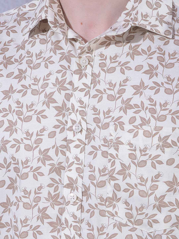 Brown Floral Print Shirt