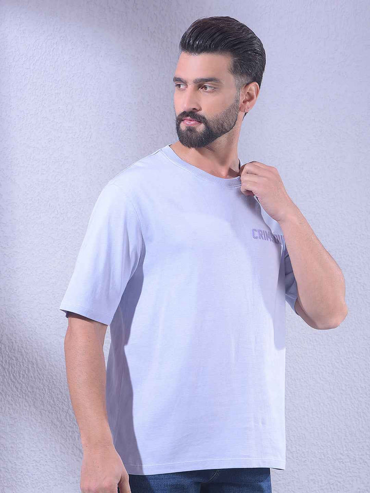 Purple 100% Cotton Oversize Brand Logo T-Shirt