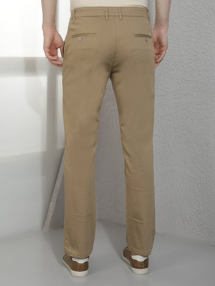 Beige Straight Trousers