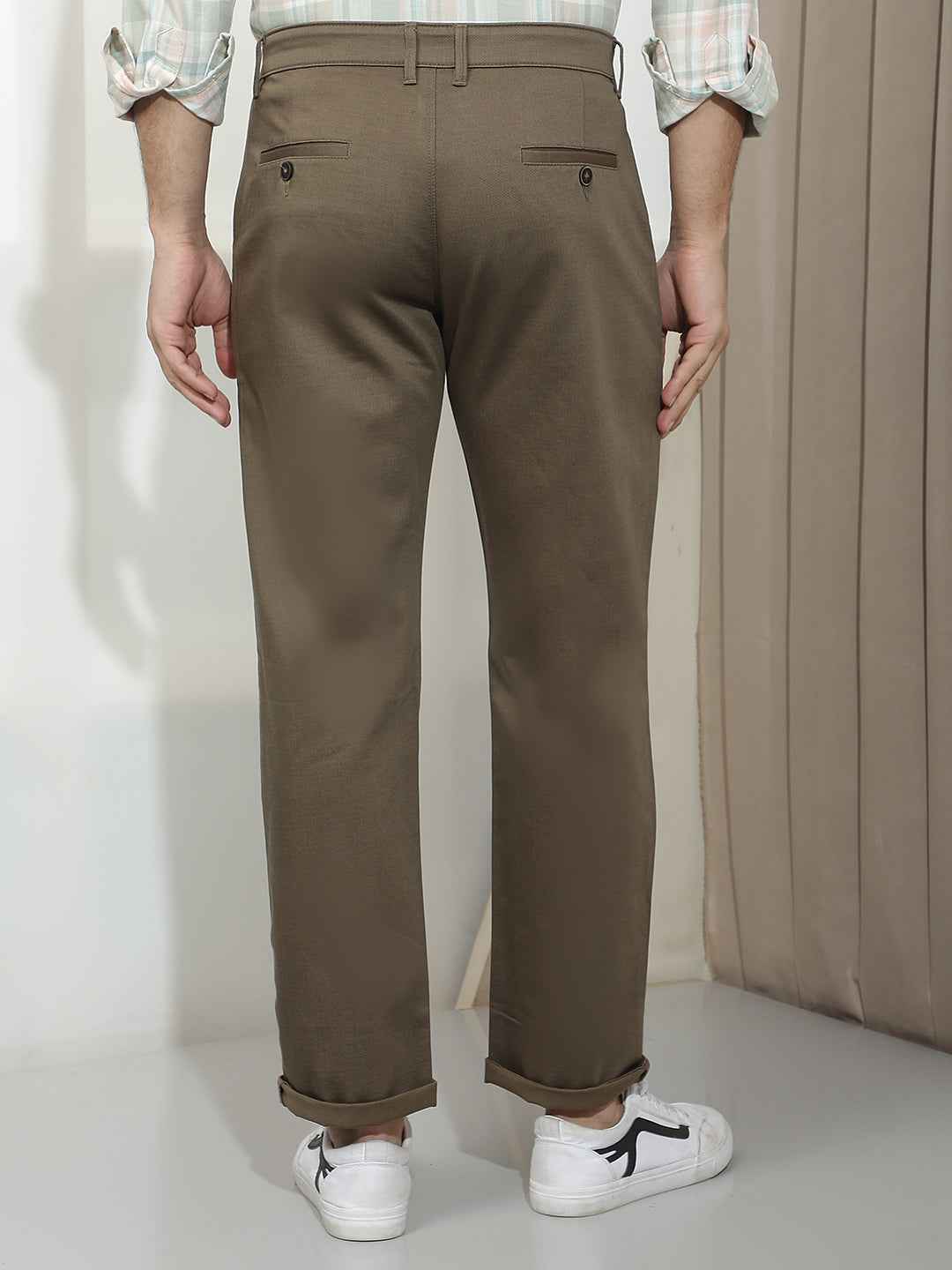 Brown Straight Trousers