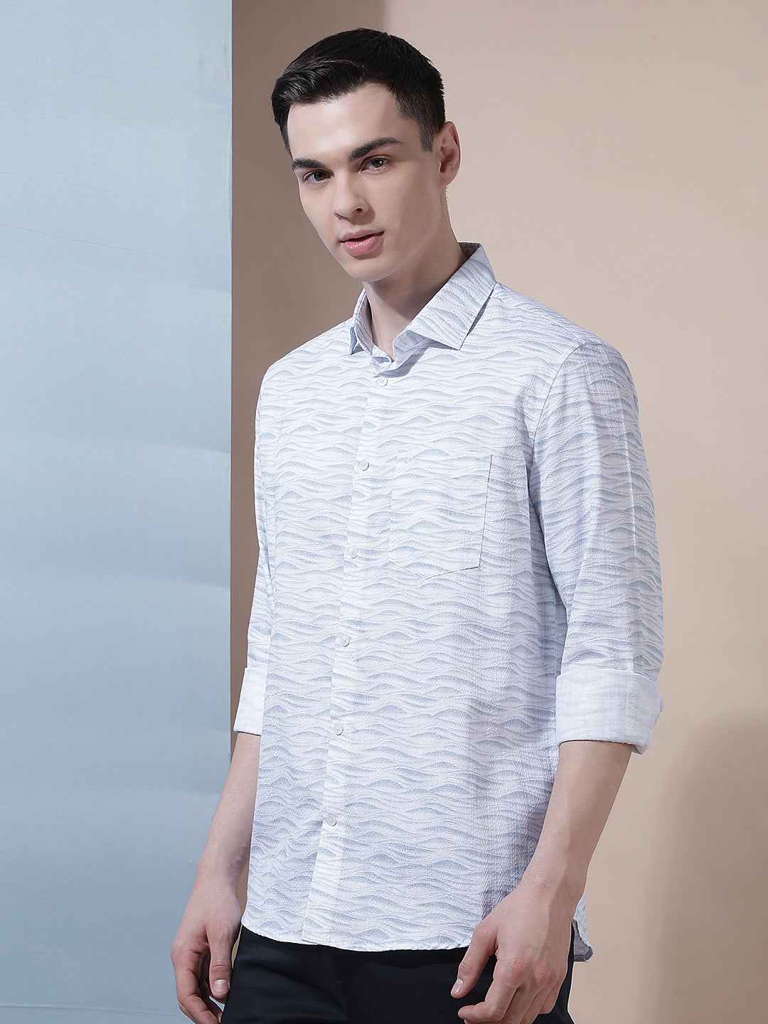 Cool Blue Printed Shirt
