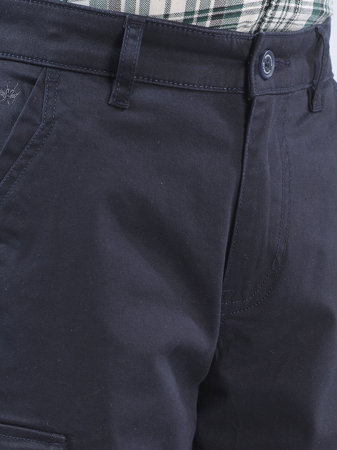 Refined Deep Navy Navy Blue Cargo Trousers