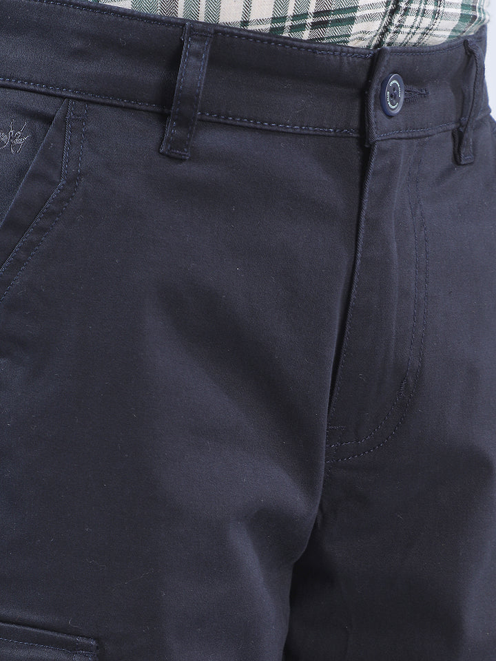 Refined Deep Navy Navy Blue Cargo Trousers