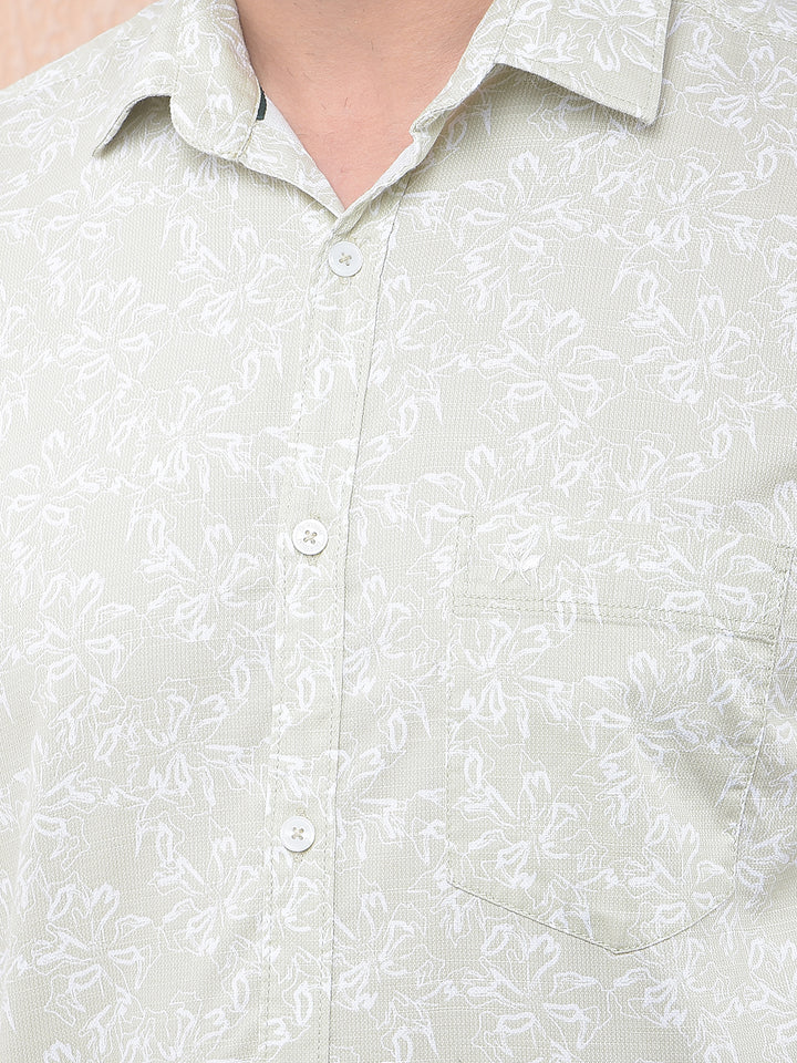 Green Floral Print Shirt