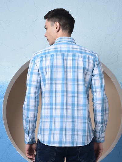 Blue Checked 100% Cotton Shirt