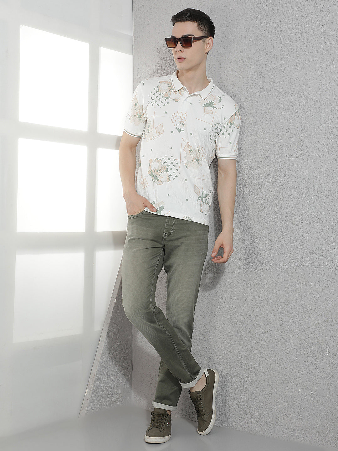 Modern Olive Faded Washed Jeans