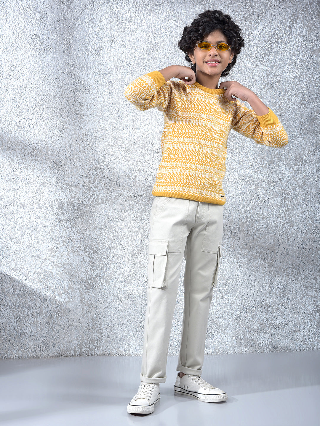 Trendy Mustard Pattern Pullover