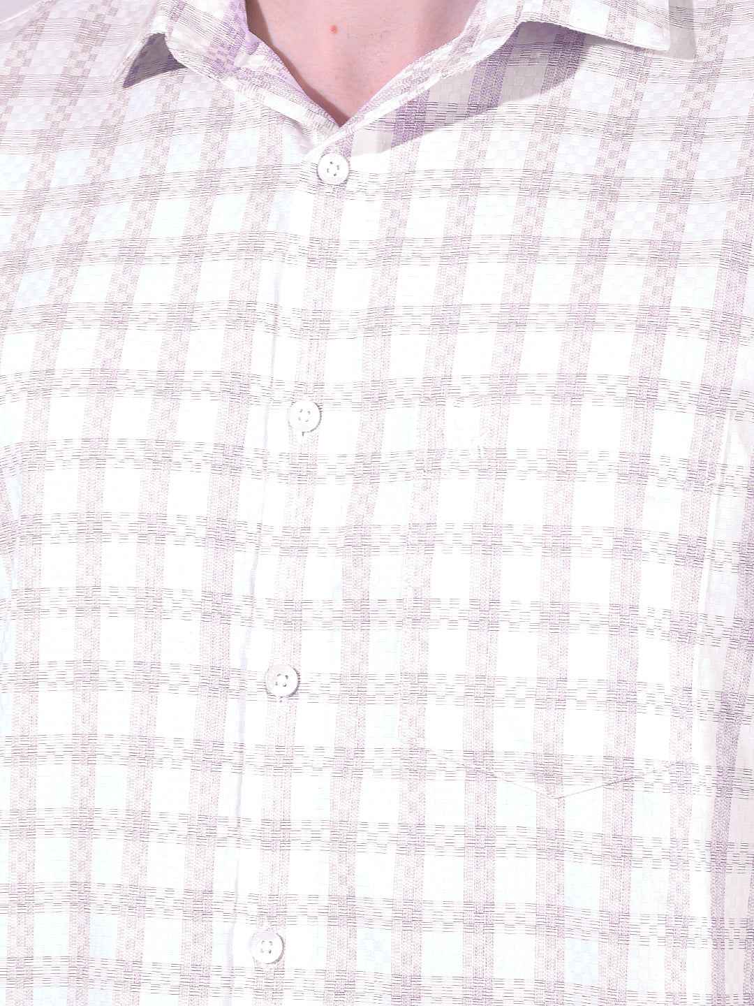 Brown Checked 100% Cotton Shirt