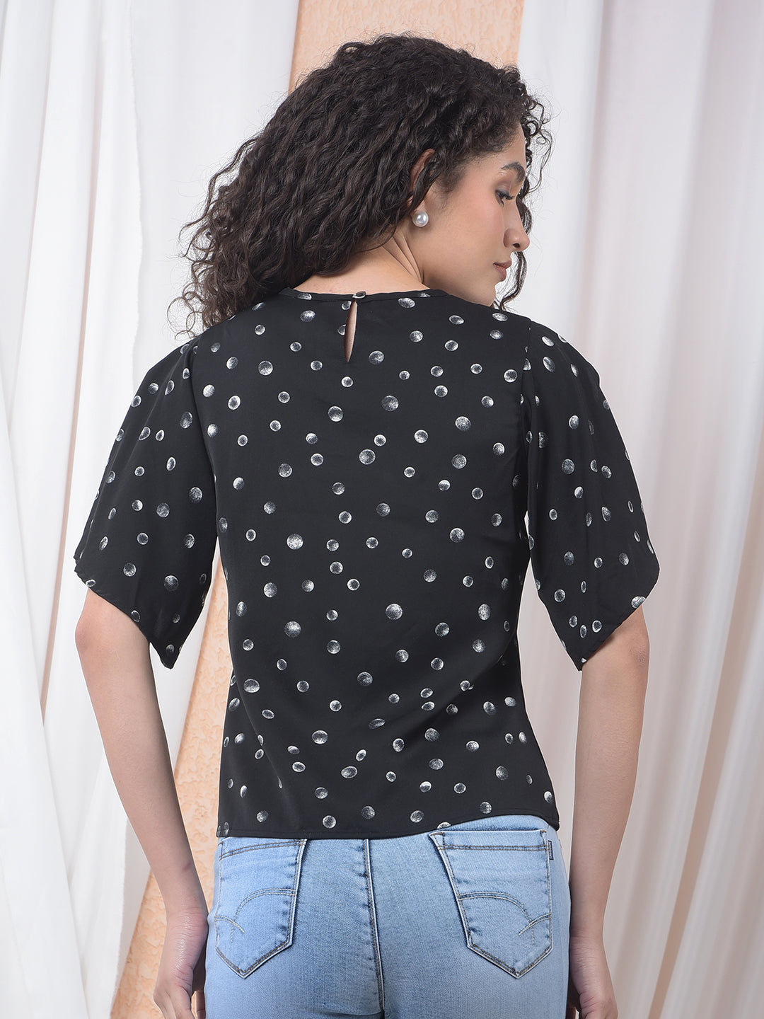 Black Polka Dot Top