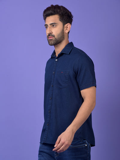 Navy Blue Denim Shirt