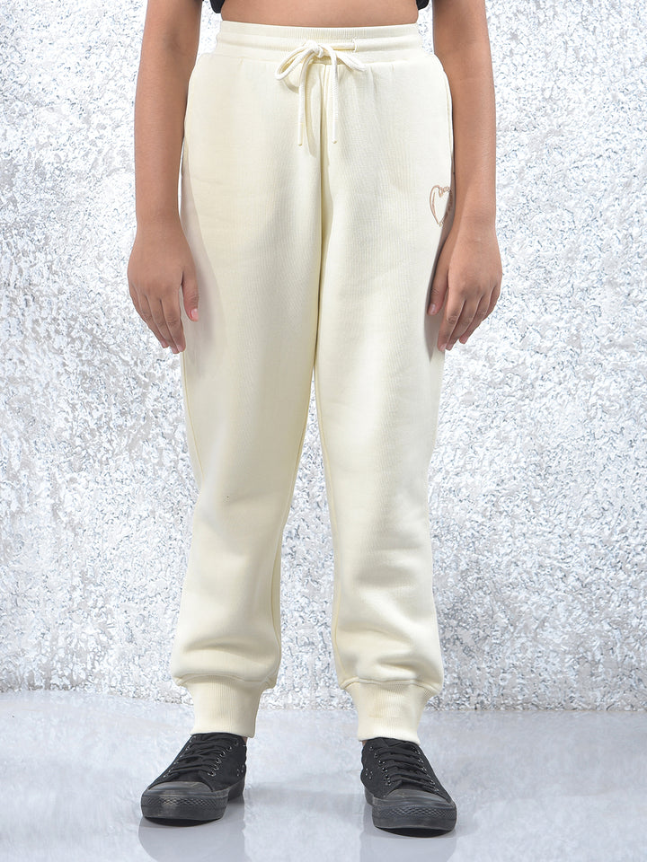 Slim Fit Cream Joggers