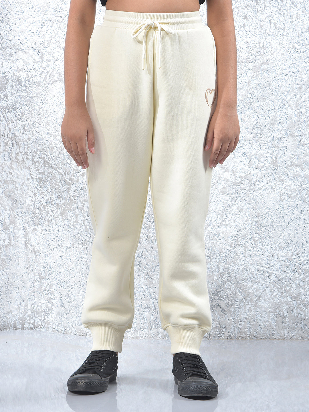 Slim Fit Cream Joggers