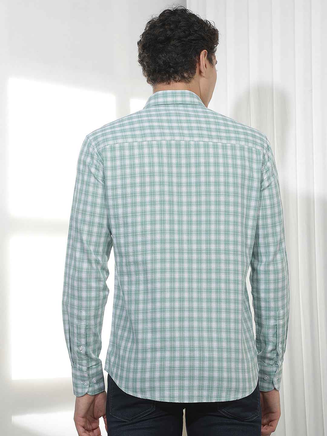 Green Checked 100% Cotton Shirt