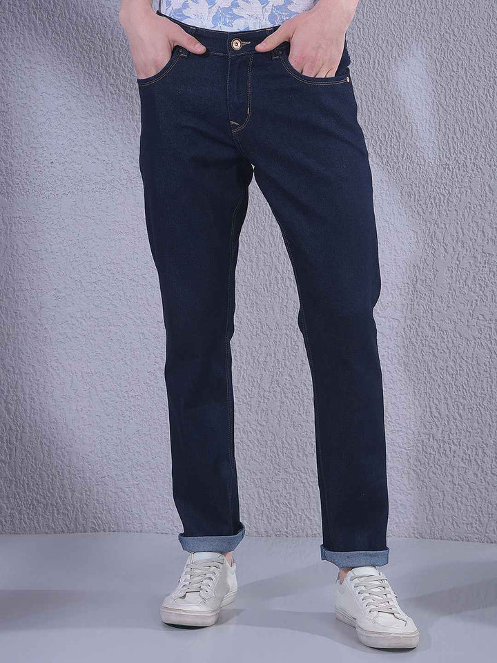 Rich Navy Blue Clean Finish Modern Jeans