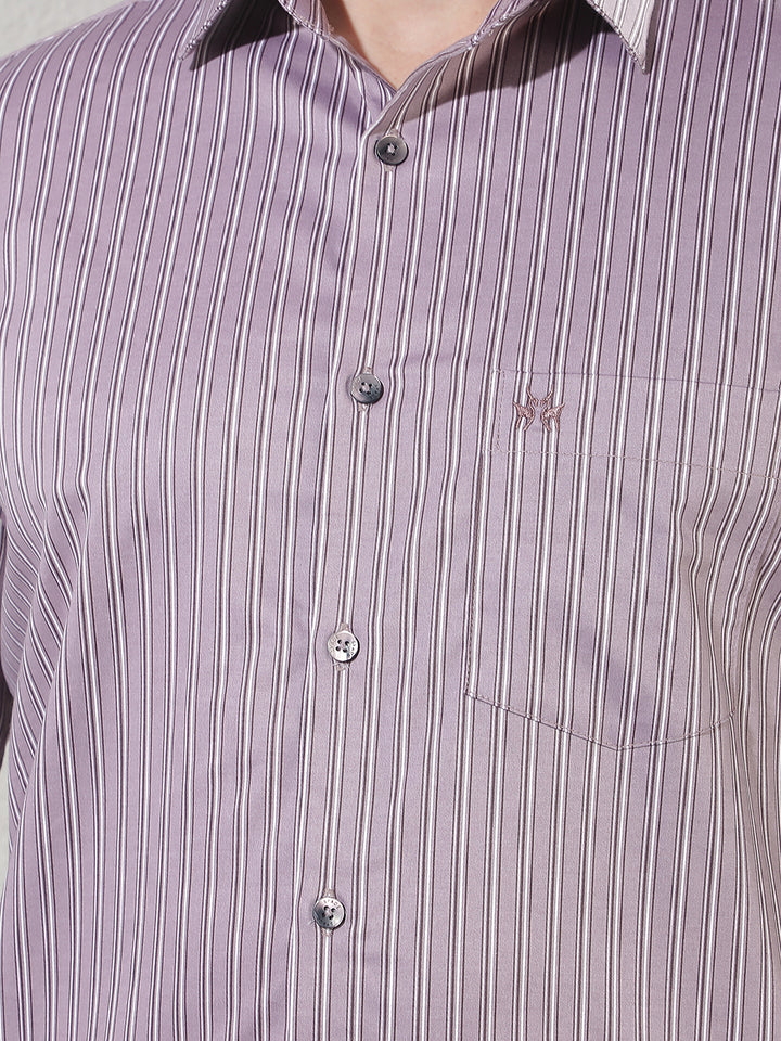 Purple Vertical Stripes Shirt