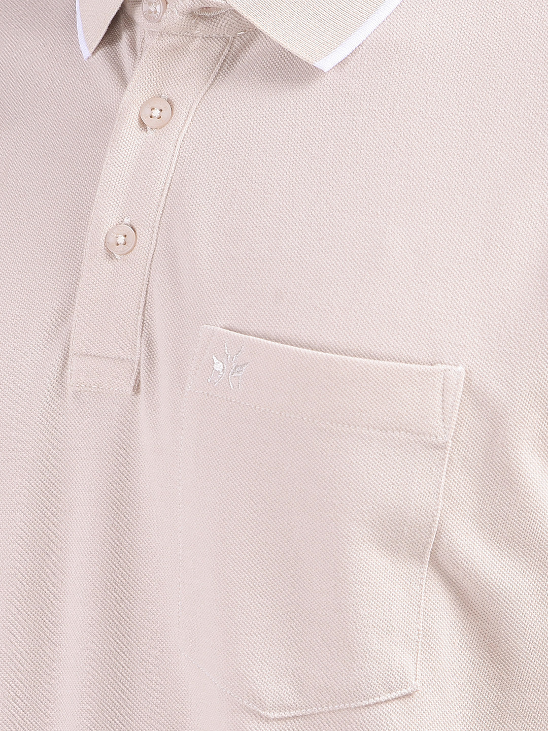 Beige Polo-Neck T-Shirt