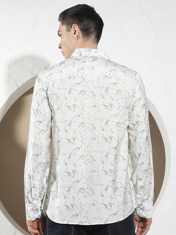 Green Floral Print Shirt