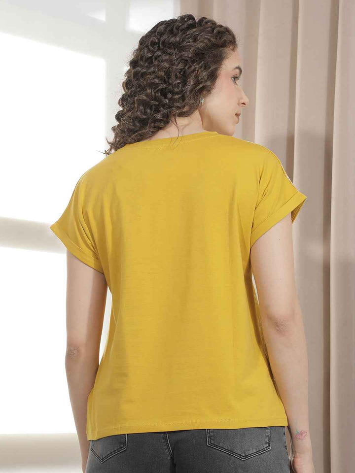 Yellow Floral Printed T-Shirt