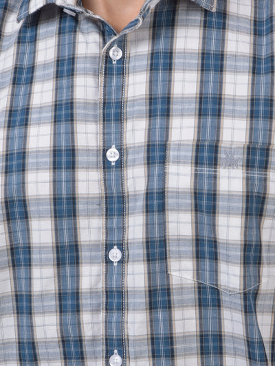 Blue Checked 100% Cotton Shirt