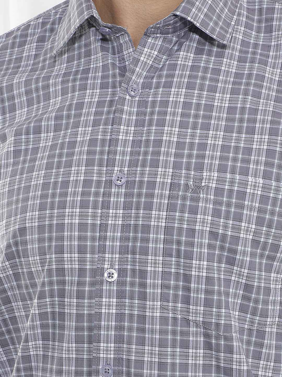 Purple Checked 100% Cotton Shirt