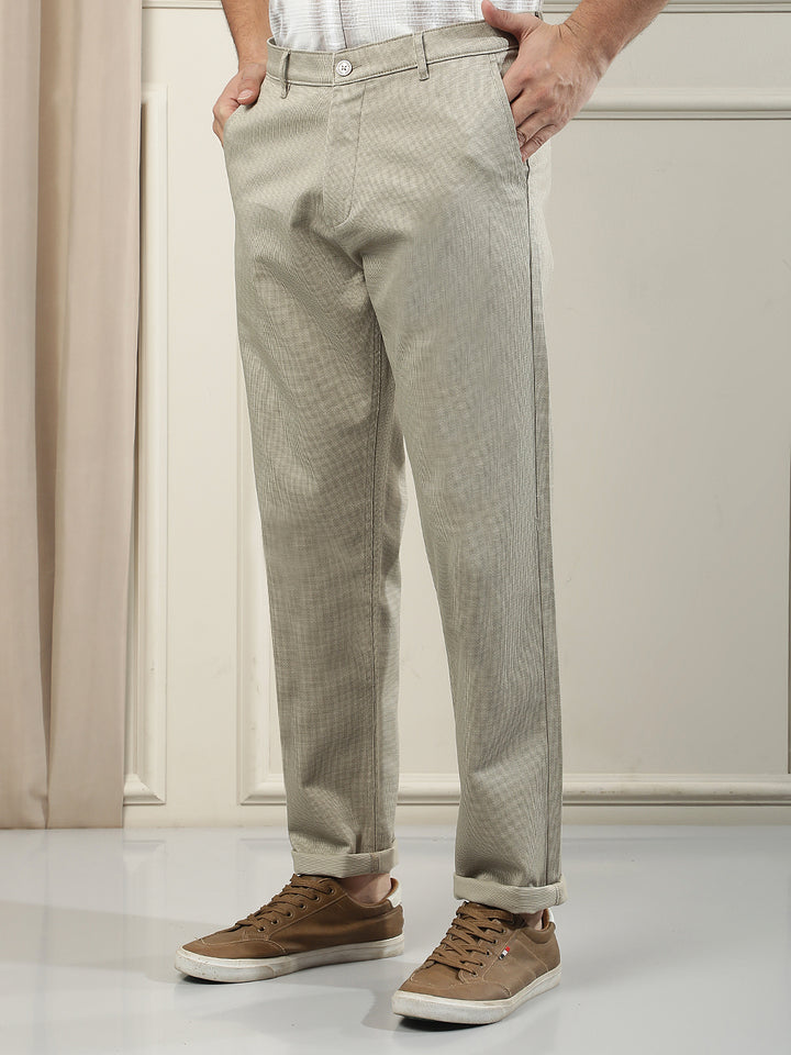 Beige Classic Style Trousers