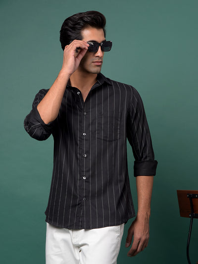 Black Vertical Stripes Shirt