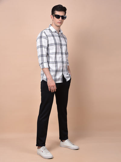 White Checked 100% Cotton Shirt