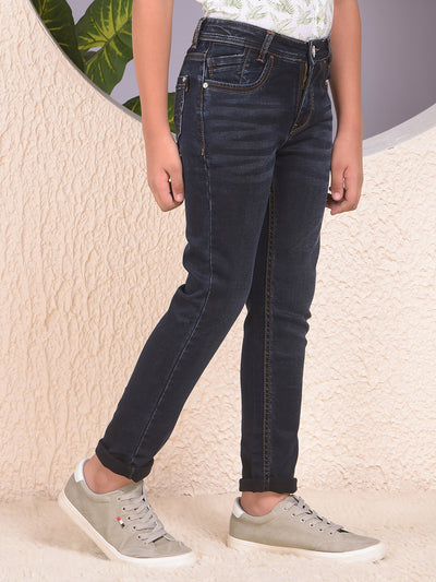 Snatched Dark Wash Slim Blue Jeans