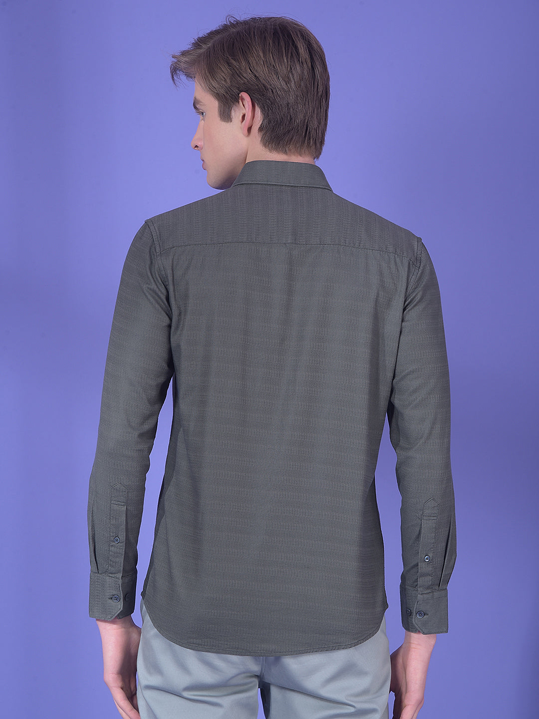 Quest Moss Olive Textured Shirt