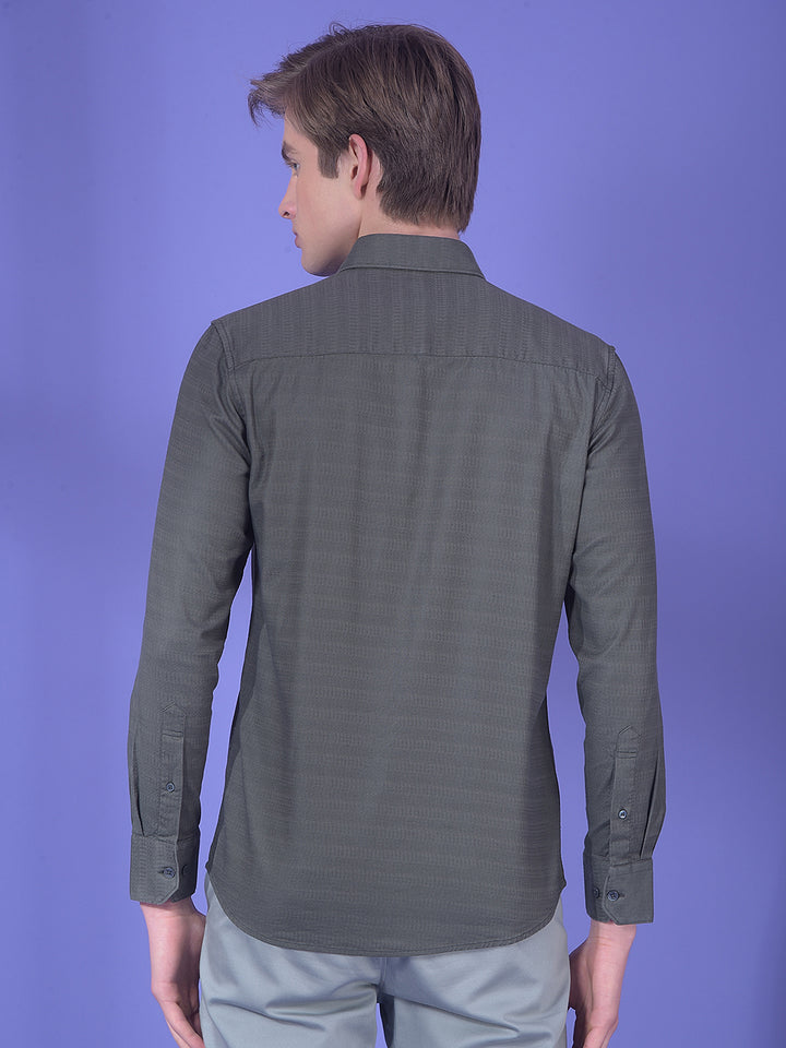 Quest Moss Olive Textured Shirt