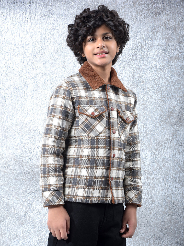rendy Brown Check Style Shacket