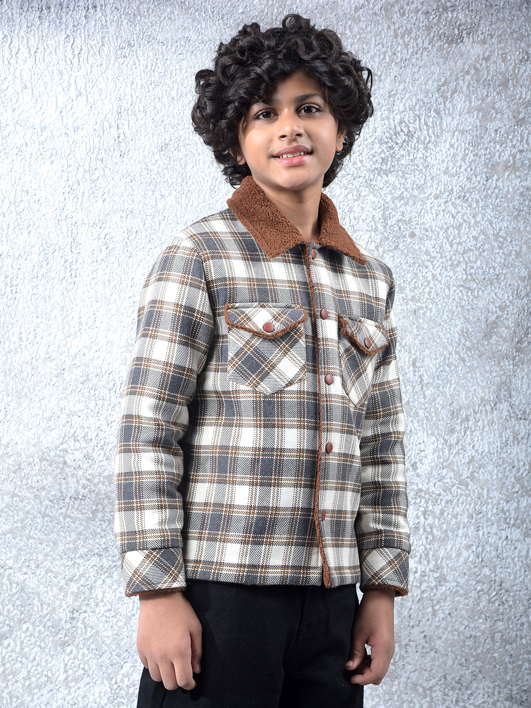 rendy Brown Check Style Shacket